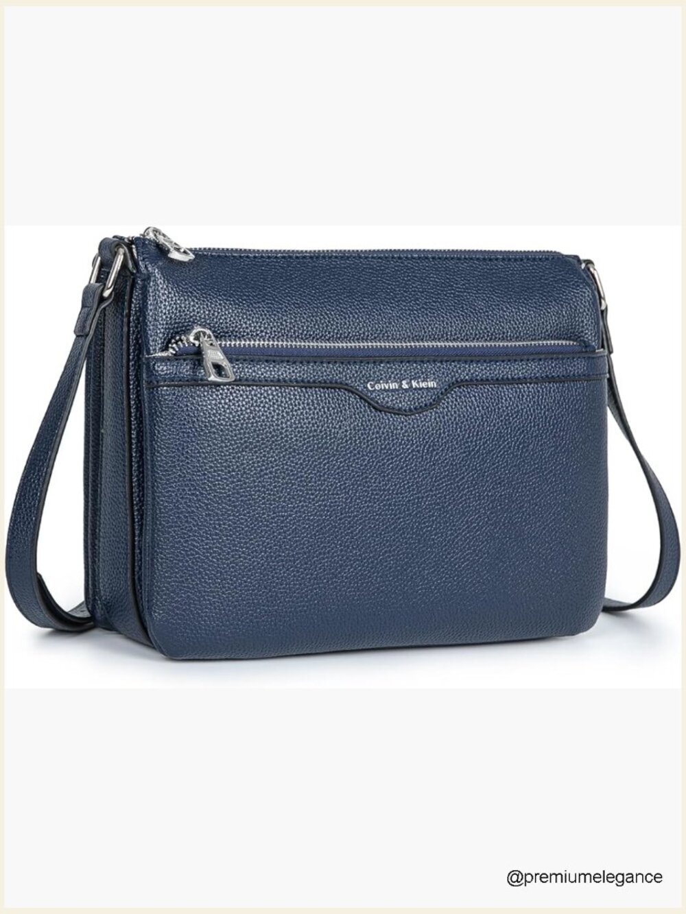 Designer Leather Pebble Grain Crossbody Bag Adjustable Shoulder Purse
